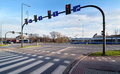 Tram line on the section Mogilskie roundabout to Plac Centralny in Cracow